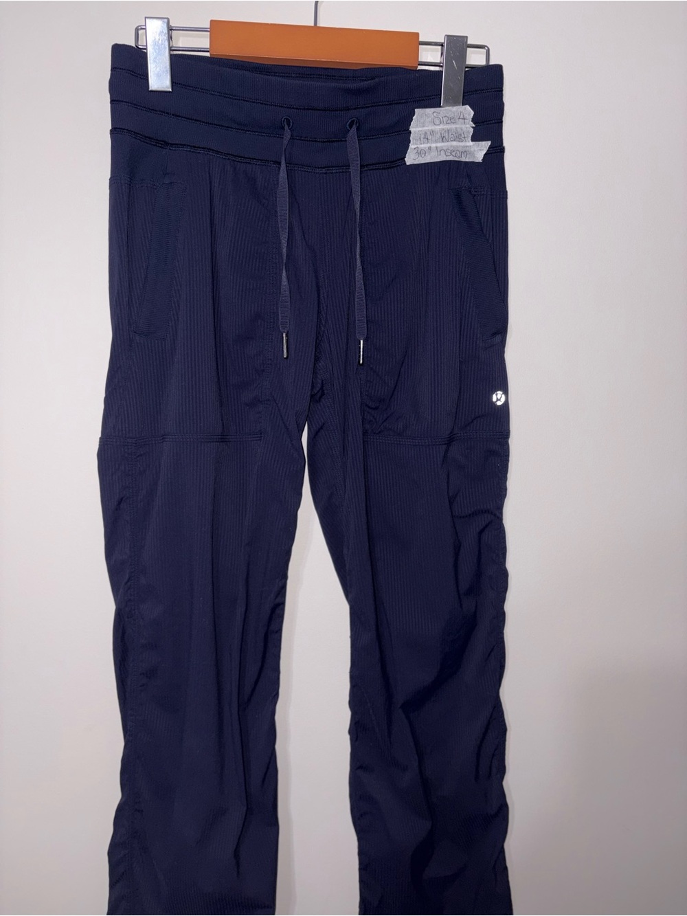 🍋 Navy Drawstring Track Pants - Picture 2 of 5